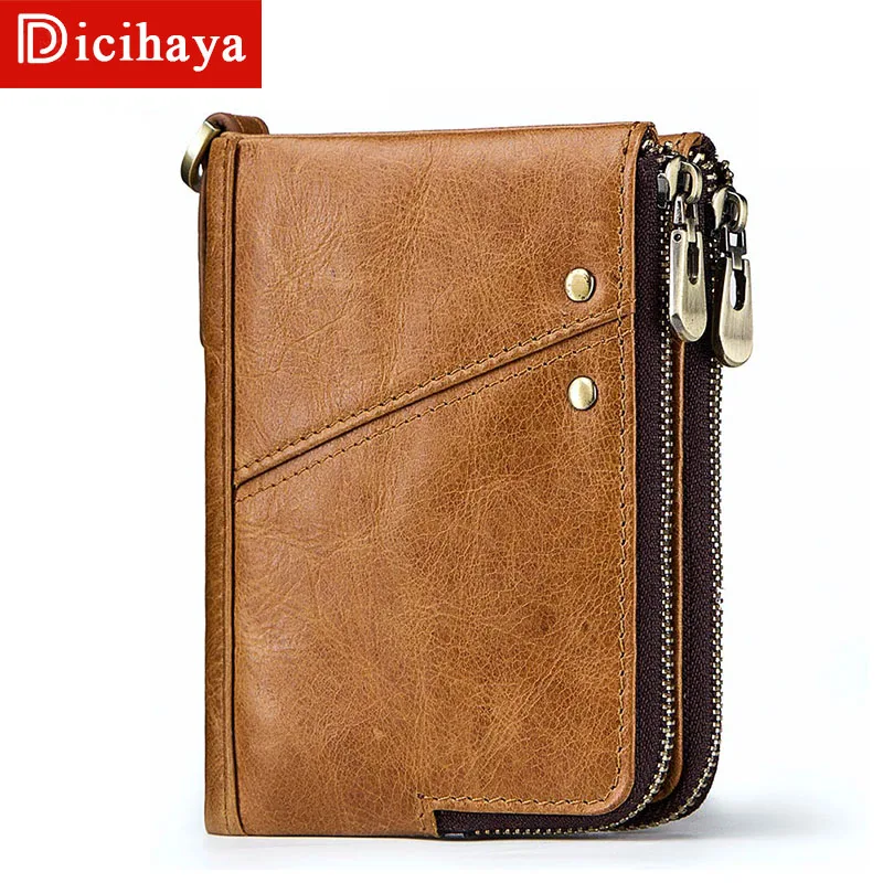 DICIHAYA Crazy Horse мужской кошелек из натуральной кожи на молнии портфель маленький