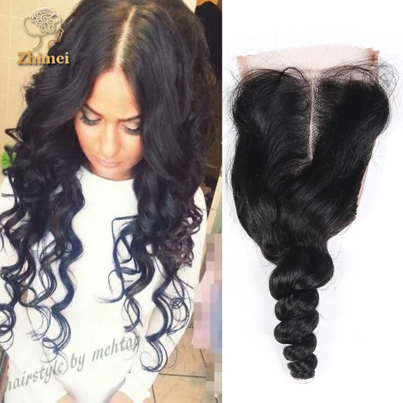 

7a Mink Brazilian Loose Wave Lace Closure 4x4 Human Hair Brazilian Loose Wave Closure 8-22inch Cheap Brazilian Virgin Closure