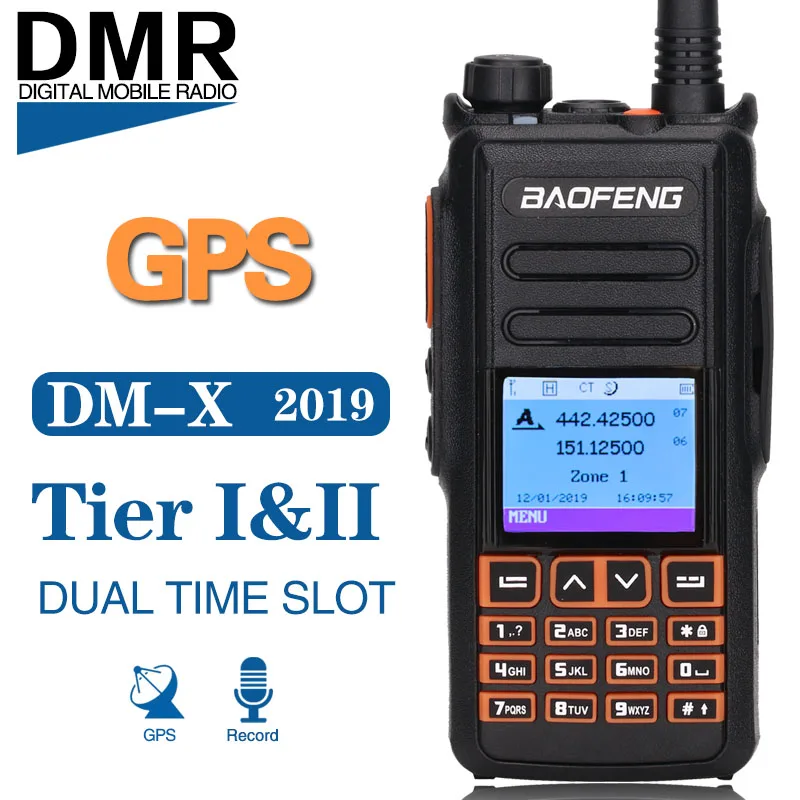BaoFeng DM-X DMR цифровая рация с GPS Запись голоса УКВ двухдиапазонный 136-174 и 400-470 МГц ham двухстороннее радио