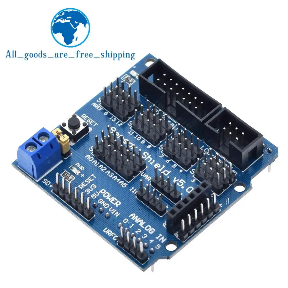 

TZT V5.0 Sensor Shield expansion board for arduino electronic building blocks robot accessories Sensor Shield V5 expansion board