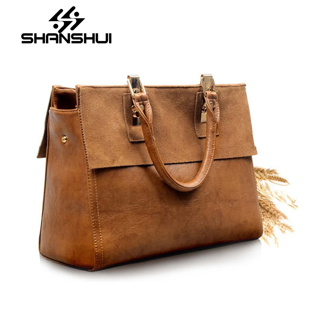 SHANSHUI Genuine Leather Bag Famous Brands Women Messenger Bags Women