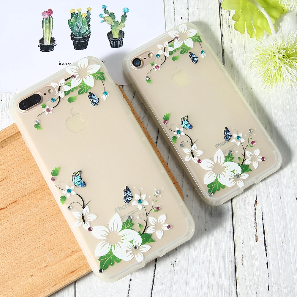 

KISSCASE Flower luminous For apple iphone 6 6S 7 8 Plus glowing For iphone case For iPhone 6s 7 Plus Thin Soft TPU Coque Capa