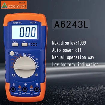 

High Quality A6243L Digital Capacitance Meter Tester Inductance Meter 200uF mF uF Circuit Gauge Capacitance LCR Meter Tester