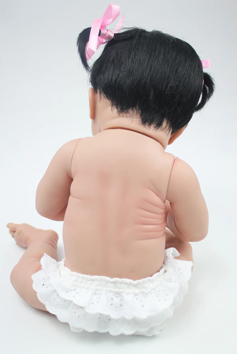 35 см полный силиконовый корпус Reborn Baby Doll игрушки Реалистичные 14 дюймов Мини Винил принцесса улыбка Девочка Младенцы кукла подарок на день рождения Купание игрушка