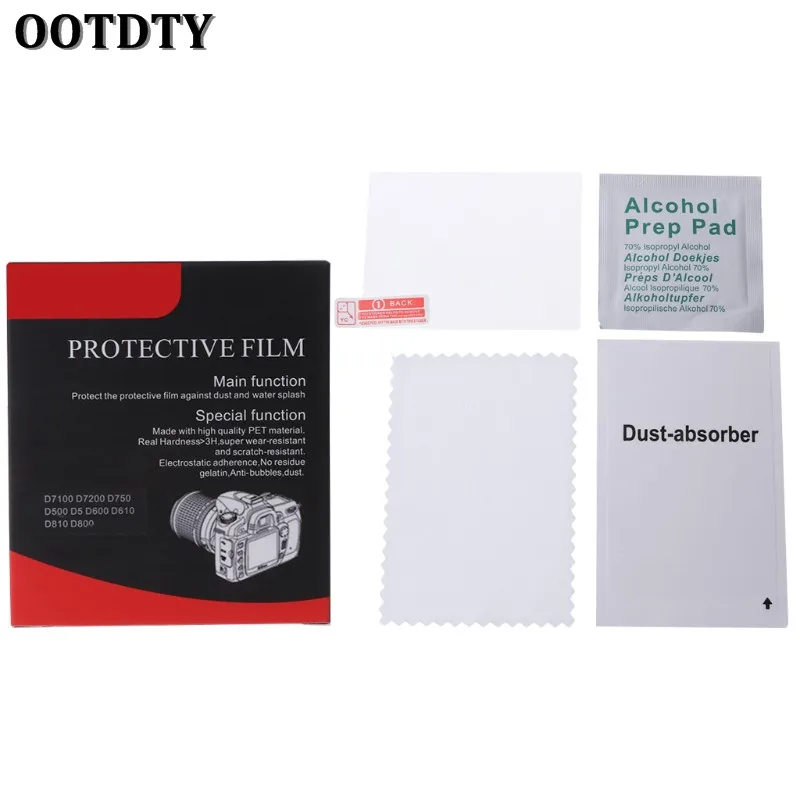 

1 Set New OOTDTY Clear Screen Protector Tempered Optical Glass Camera LCD Guard Cover Film For Nikon D7100 D750