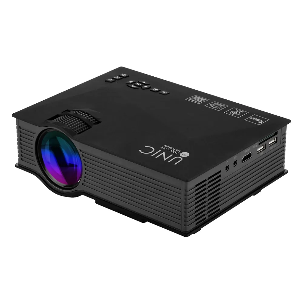  UNIC UC46 Mini Portable Projector Full HD 1080P Support Red-Blue 3D Effect with WIFI Connection With Free HDMI Cable 