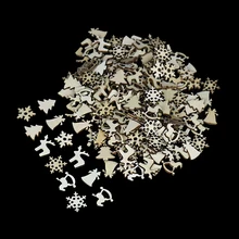 50 шт./компл. Рождество Фестиваль стили кусочки дерева смешанные снег/дерево/олень/лошадь/в форме колокольчика дерево поделка рукоделие аксессуары