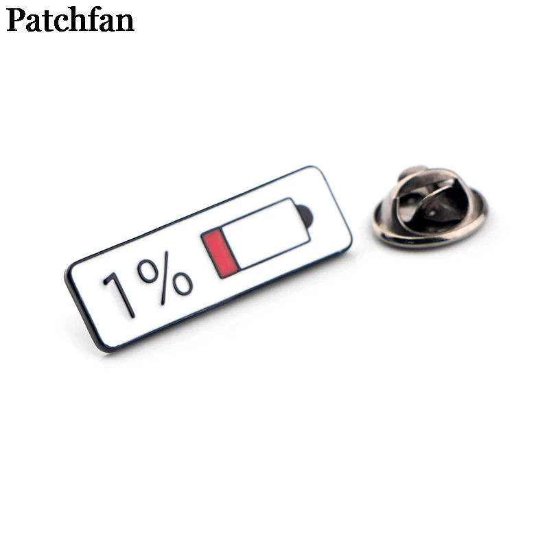 20 шт./лот Patchfan Батарея процент цинковый металлический Узелок значки para рубашка сумка Одежда Кепка рюкзак броши для обуви значки A2239