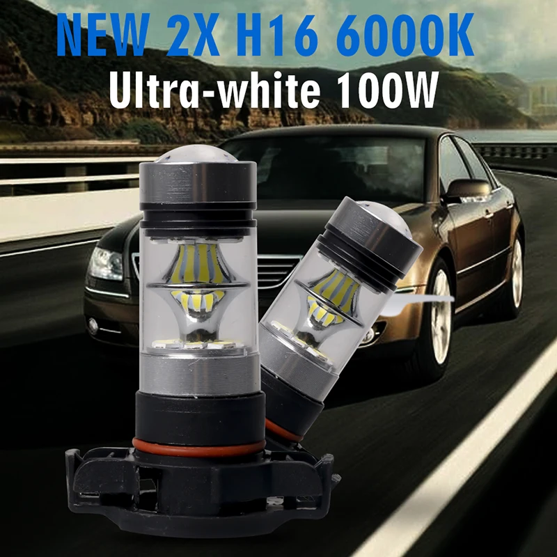 Hlxg H16 PSX24W 100 W/Set Супер белый 6000 K 8000 K автомобиль противотуманных фар с объектив проектора 12 V 24 V COB чип автомобиля фары, аксессуары для автомобиля