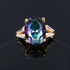 Bague en argent sterling 925, bague en tourmaline ovale, à la mode, cadeau de mariage, cadeau de saint-valentin pour femmes ► Photo 2/6
