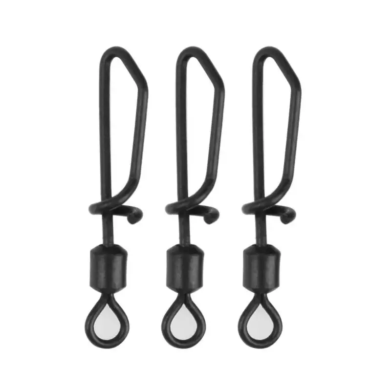 20pcs Carp Fishing Swivels with Quick Change Snap Clips Rolling Swivels Sea Rock Fishing