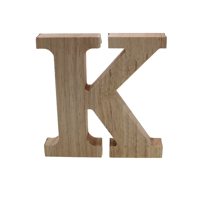 RUNBAZEF Decor Color Wooden Letter 26 Wood English Alphabet Letters Home Wedding Party Tools Decoration Number DIY Handcrafts - Цвет: K