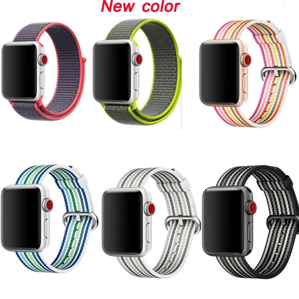 

strap for apple watch Sport loop nylon band series 4/3/2/1 bracelet for iwatch wristband 38mm 42mm 40mm 44mm woven