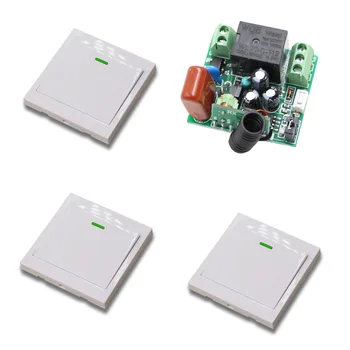 

220V Wireless Remote Control Switch 10A 1CH Relay Radio Switch Mini Receiver Module Wall Transmitter Fixed Code