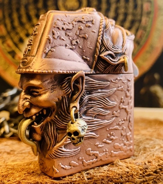 

TH heavy purple copper skull handmade Hell messenger lighter