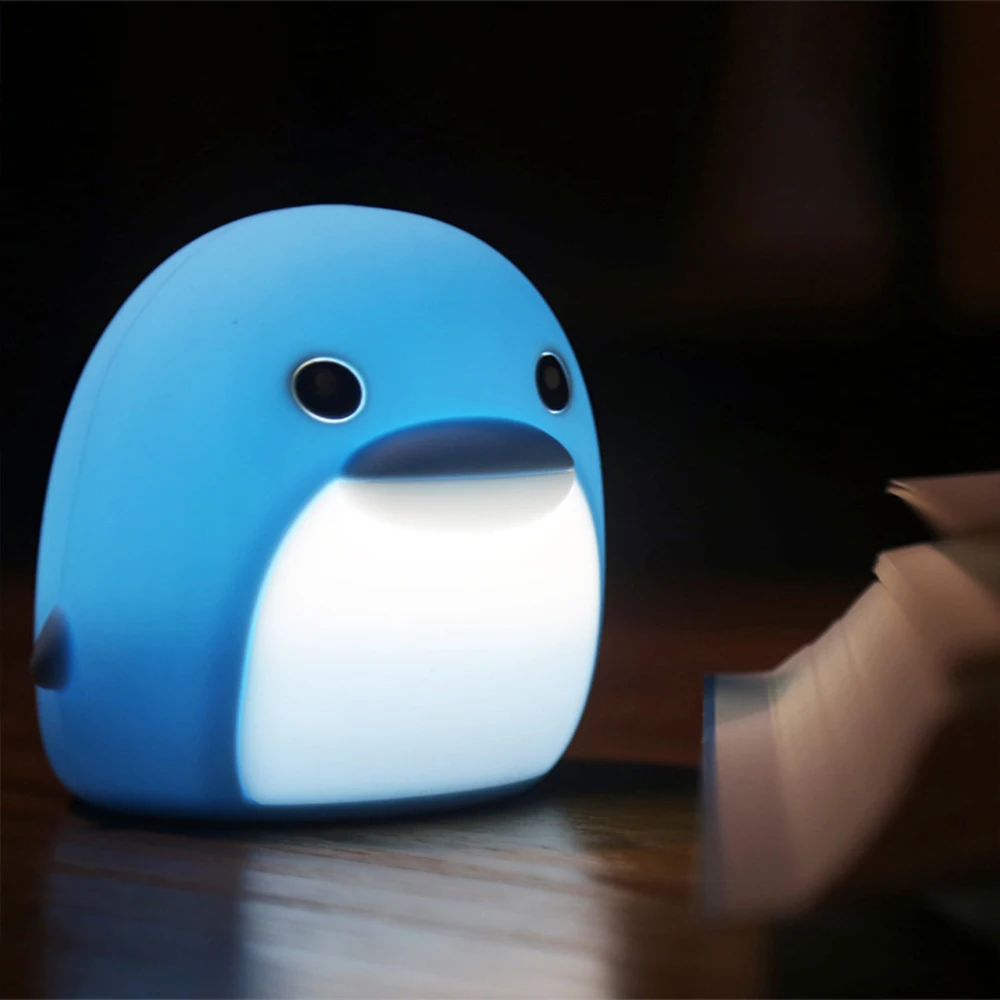 NEWKBO мультфильм Пингвин 3D ночник Мягкие силиконовые светильники в виде животных детская спальня прикроватная лампа с 7 цветов Изменение светодиодный свет