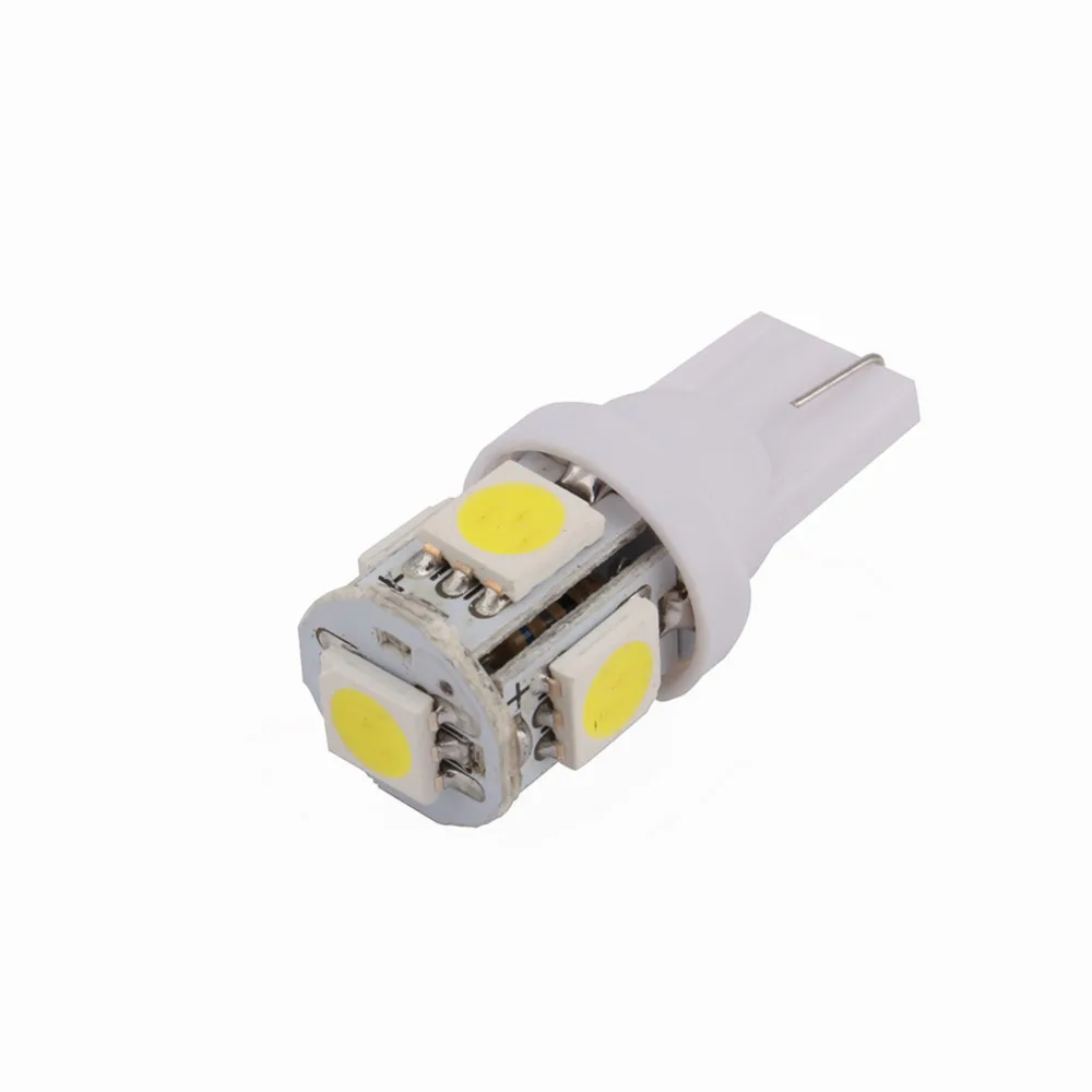 10 шт./компл. T10 5050 W5W 5 SMD 194 светодиодный светодиодная белая Автомобильная боковая