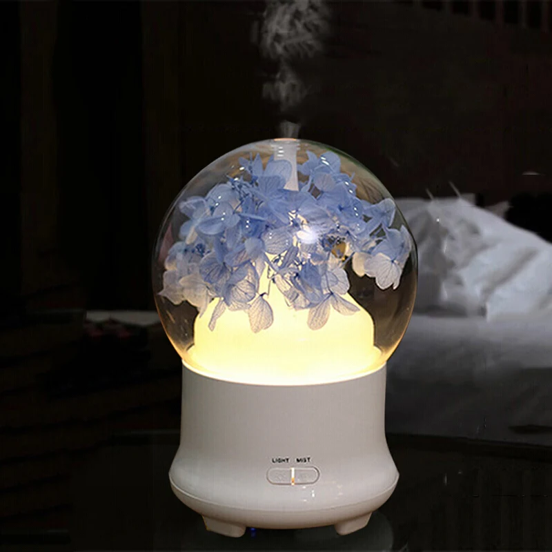 

Beautiful Eternal Flower Aroma Diffuser 100ml Colorful Night Light Aromatherapy Essential Oil Diffuser Home Air Humidifier