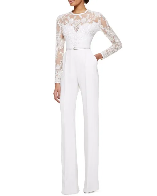 white mother of the bride pant suit