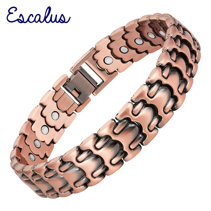 Escalus Магнитный мощный био браслет для мужчин 26 шт. магниты медное покрытие Исцеление звено цепи браслеты ювелирные изделия браслет