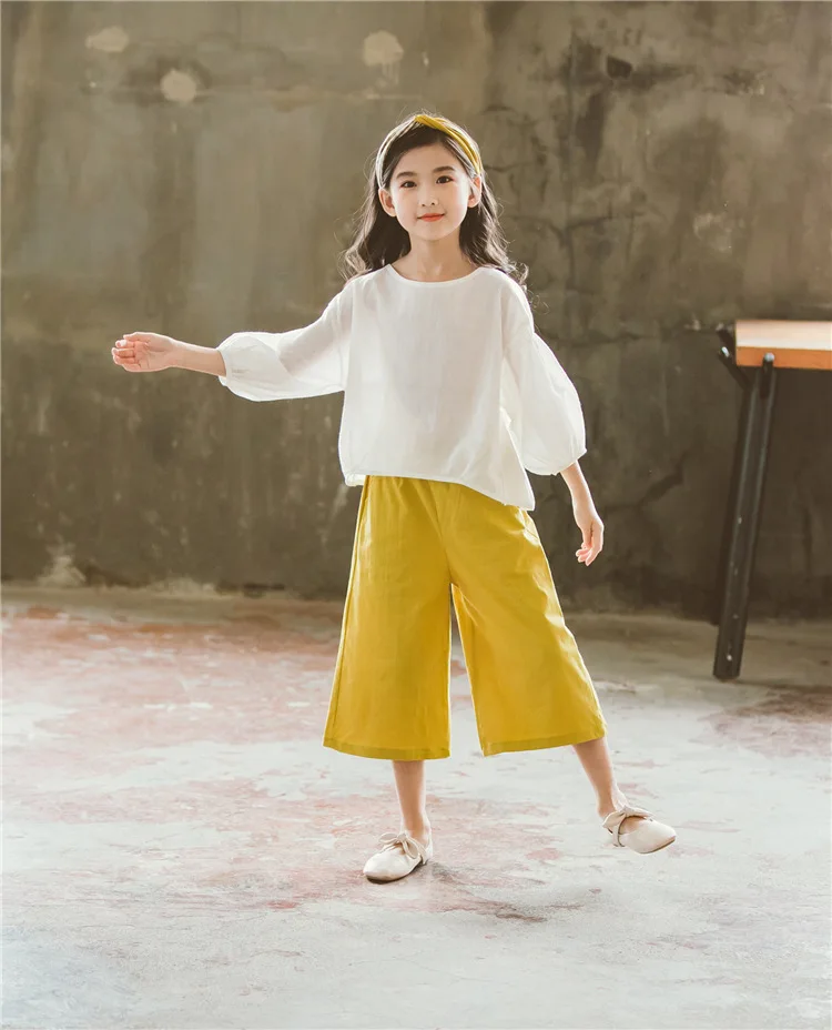 Kids 2019 Fashion Boutique Girls Outfits Summer Spring Cotton Casual Children Clothing Set 2Pcs Shirts Tops And Pants Girl Set   4 5 6 7 8 9 10 11 12 13 14 15 years  big kids clothing set clothes for toddler girls (13).jpg