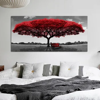 

Garden Posters for outside Canvas painting Lucky Red Tree painting wall art picture print voor woonkamer home decoration