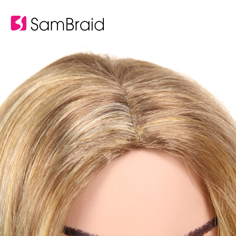 Sambraid прямо длинные прически Silky Straight, эффектом деграде(переход от темного к синтетические волосы парик для 24 дюйма волосы для женщин парик