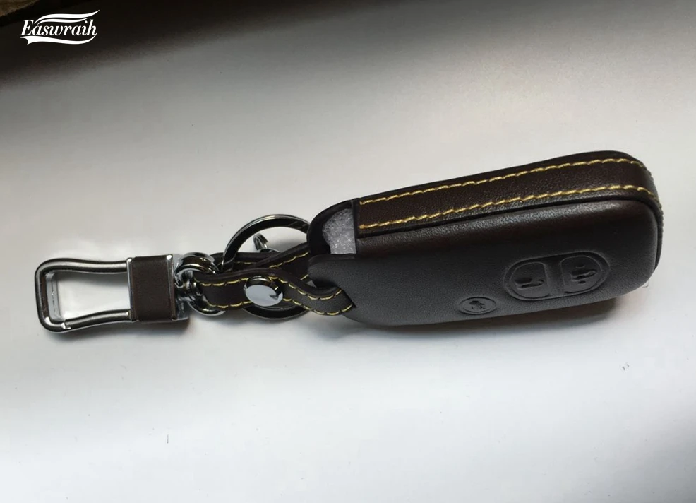 Подарок кожаный автомобильный брелок держатель для Toyota Camry Highlander Prado Crown Land Cruiser Prius Vitz eiz 3 кнопочный ключ