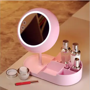 

LED storage box Makeup Mirror Vanity Compact Make Up Pocket Mirrors 10X Magnifying Glasses Makeup Cosmetic Hand Mirror