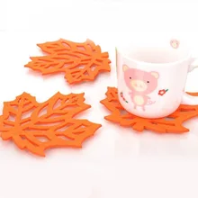 12*12 см Мода Оранжевый Кленовый лист фетровая скатерть стаканчик коврик рекламный напиток подставка для бара украшения 50 шт./лот SH057