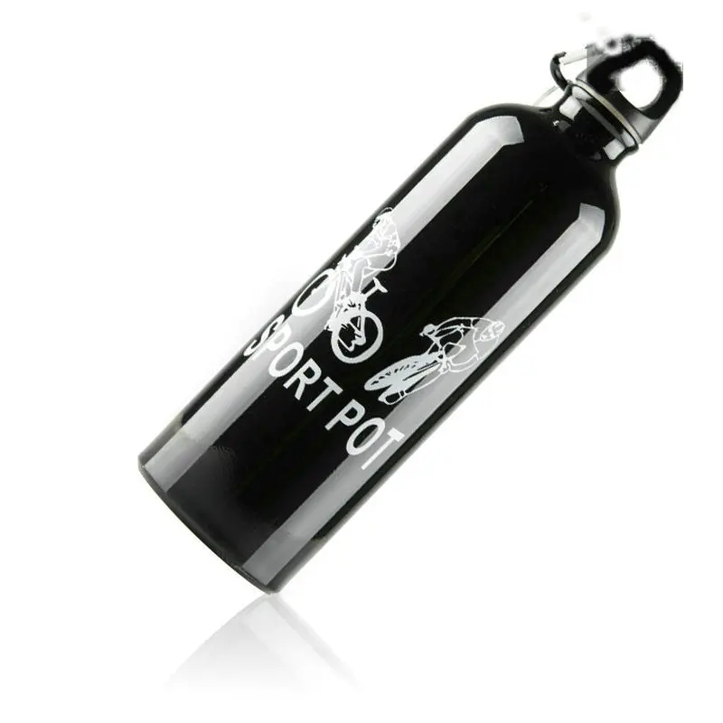 750 мл Алюминиевый сплав спортивные бутылки с водой Велоспорт туристический велосипед чайник для прогулок, верховой езды нетоксичный без запаха - Цвет: black