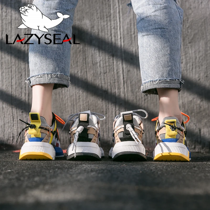 LazySeal/ботильоны на платформе женская обувь из вулканизированной кожи 2019 плоской