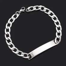 ATGO 6 мм пластина из нержавеющей стали ID браслет, цепочка на руку, индивидуальный заказ, мужские ювелирные изделия, высокое качество дружеский подарок BB120