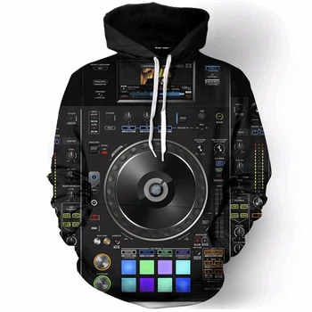 

2018 Men/Women Fashion Hoodies Vinly DJ Music Studio 3D All Over Print Hooded Pullover Hip Hop Jumper High Quality Jacket