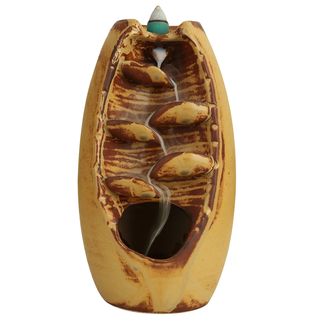 

Hot Sale Ceramic Backflow Incense Burner Waterfall Smoke Incense Burner Censer Holder Zen Tpye Creative Home Decor Dropshipping