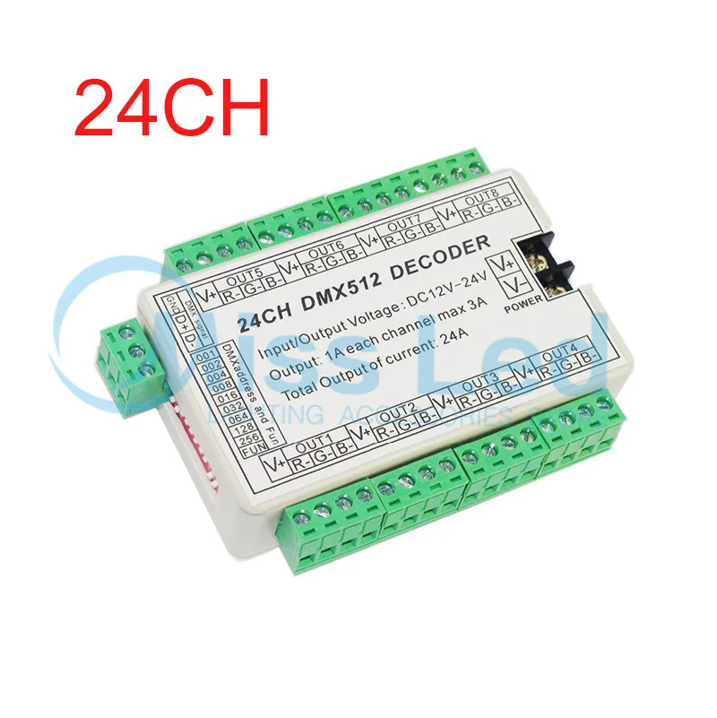 

Wholesale 24 CH dmx dimmer Controller,24 channel dmx 512 dimmer for led strip.Remote areas by China Post Air Mail
