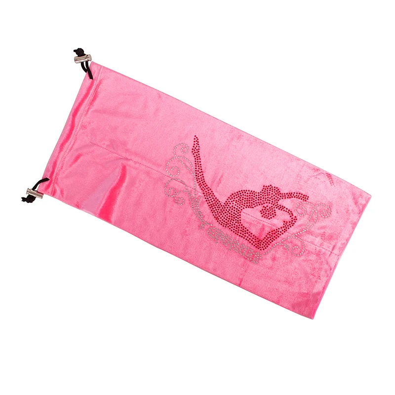 Ритмическая палочка гимнастическая сумка 24 цвета RG профессиональная защита бархатная ткань аксессуары тренажерный зал Девушка горный хрусталь - Цвет: pink