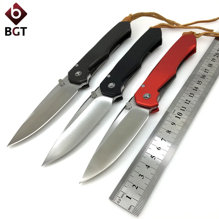 

BGT Lochsa Bearing Folding Knife D2 Blade Pocket Combat Knife Aluminum Handle Tactical Survival Knives Titanium Camping EDC Tool
