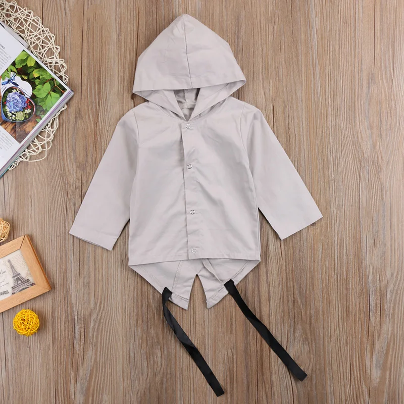 Модная верхняя одежда с капюшоном для новорожденных мальчиков; ветровка; плащ; куртка; одежда для детей от 0 до 24 месяцев