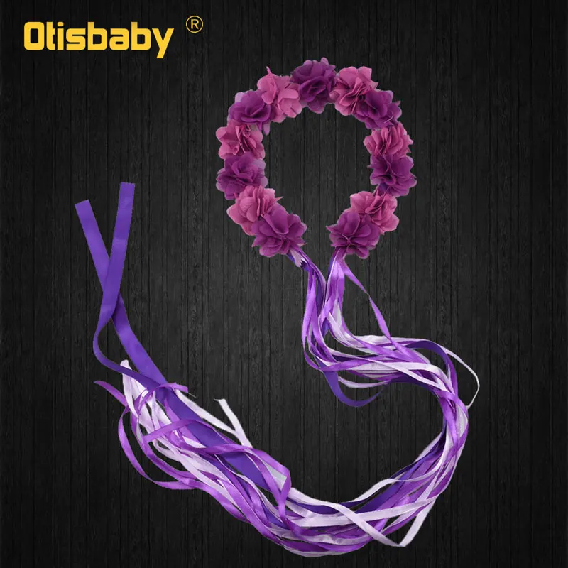 Headband Карнавальный костюм Рапунцель для девочек; праздничные платья; детское нарядное платье; платье Софии для подростков; классические длинные платья на день рождения - Цвет: Headband