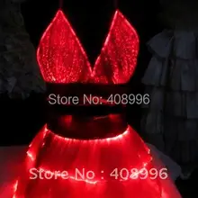 Сексуальная волоконно-оптическая ткань светящийся корсаж и юбка для выступлений/модное шоу/одиночное платье/шоу одежда/01