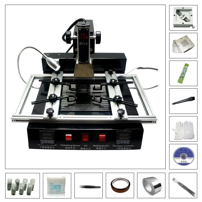 

LY M770 BGA Rework Station with 80MM/90MM Stencil 184pcs Steel Mesh Kit Pack