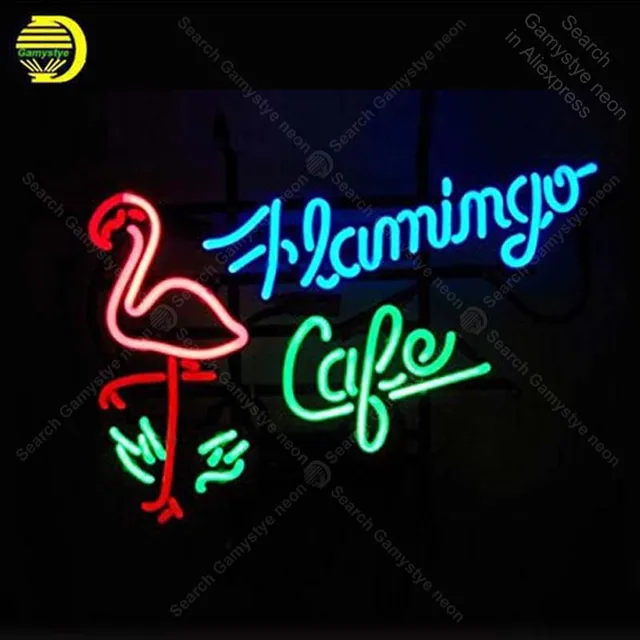 Flamingo Cafe Neon Signs Custom Light Sign Beer Bar Real Gl Flamingo Cafe Neon Signs Custom Light Sign Beer Bar Real Gl Lamps Home Bedroom Room Decor Handcraft Art