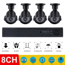 8CH безопасность дома 4 шт. монитор камера 1080N AHD DVR 1280TVL ночного видения Открытый Крытый видеонаблюдения системы безопасности комплект