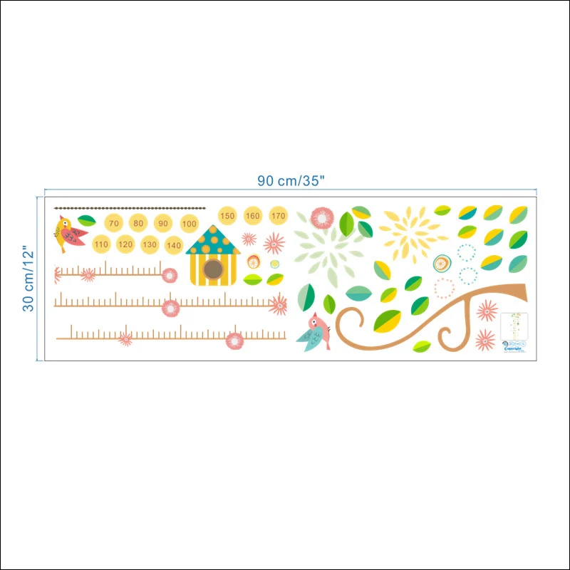 Декоративные наклейки на стены для детской комнаты с изображением семейного дерева для измерения роста, диаграмма роста, украшения для дома, настенная роспись, сделай сам, наклейки из ПВХ