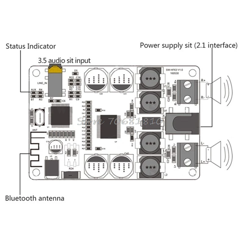 TDA7492P Bluetooth приемник аудио доска 2x25 Вт мини усилитель мощности двухканальный Прямая поставка