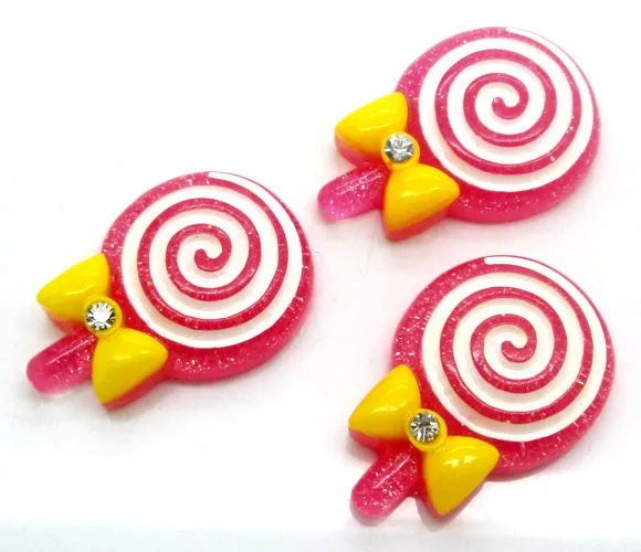 20Pcs Fuchsia Resin Lollipop Decoration Crafts Flatback Cabochon Scrapbooking Fit Hair Clips Embellishments Beads Diy | Дом и сад