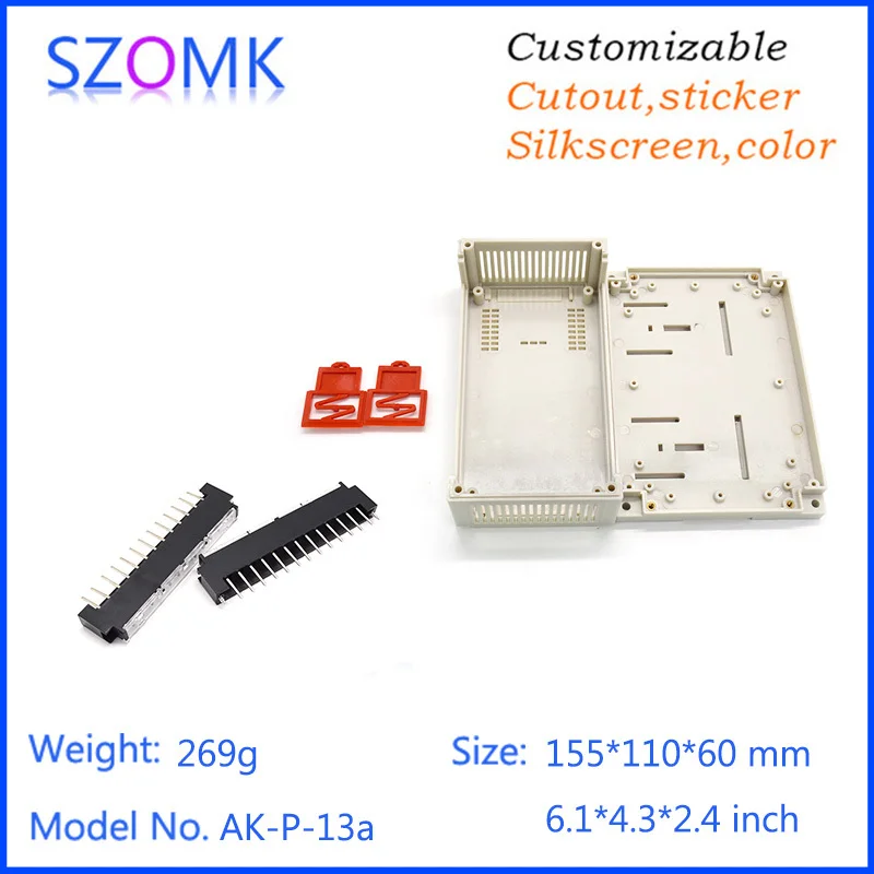 1 шт., 155*110*60 мм szomk пластиковые din-рейки промышленные корпуса коробка управления пластиковая коробка для электроники проекта с разъемами