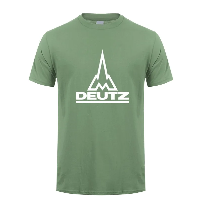 Deutz футболка Топы Новая мода короткий рукав Deutz логотип футболки LH-054 - Цвет: Military Green
