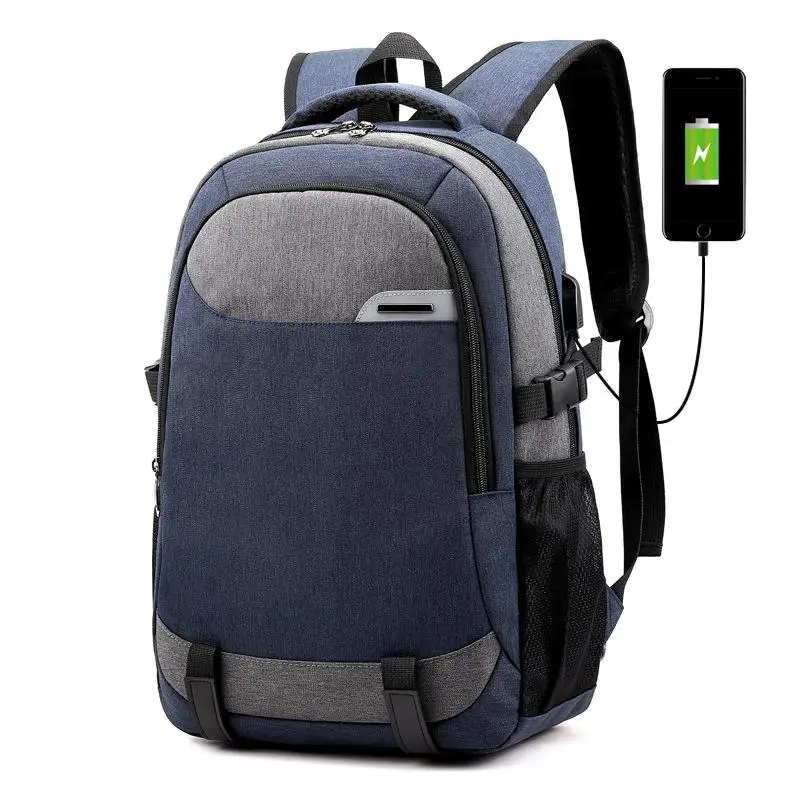 Модный мужской рюкзак, многофункциональный рюкзак для ноутбука, usb зарядка, водонепроницаемая школьная сумка, рюкзак через плечо, сумка - Цвет: Deep Blue